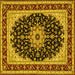 Square Medallion Yellow Traditional Rug, tr945yw