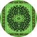 Square Medallion Green Traditional Rug, tr945grn