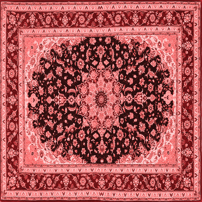 Machine Washable Medallion Red Traditional Rug, wshtr945red