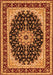 Medallion Orange Traditional Rug, tr945org