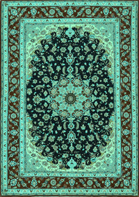 Medallion Turquoise Traditional Rug, tr945turq