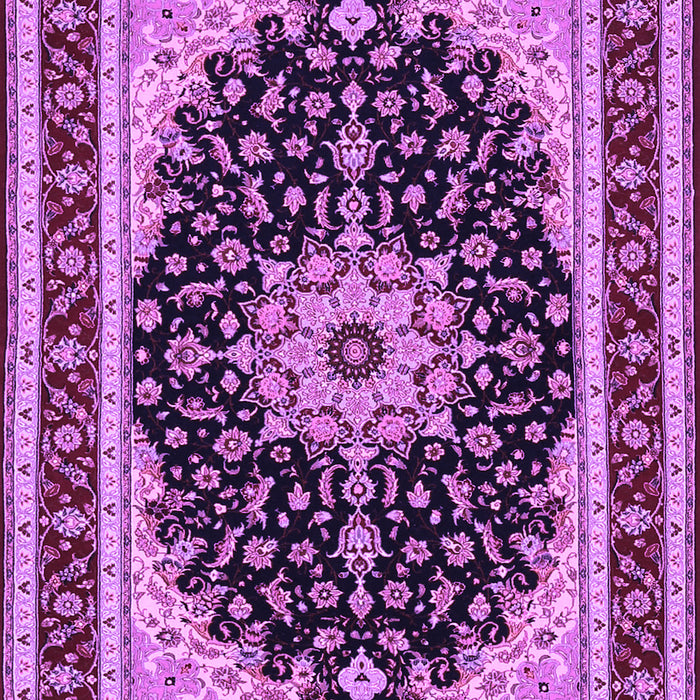 Machine Washable Medallion Purple Traditional Area Rugs, wshtr945pur