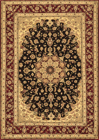 Medallion Brown Traditional Rug, tr945brn