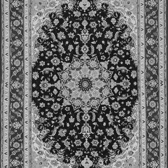 Serging Thickness of Machine Washable Medallion Gray Traditional Rug, wshtr945gry
