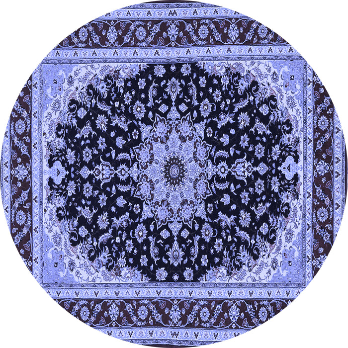 Round Medallion Blue Traditional Rug, tr945blu