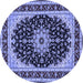 Round Medallion Blue Traditional Rug, tr945blu