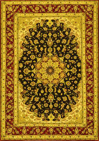 Medallion Yellow Traditional Rug, tr945yw