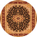 Machine Washable Medallion Orange Traditional Area Rugs, wshtr945org