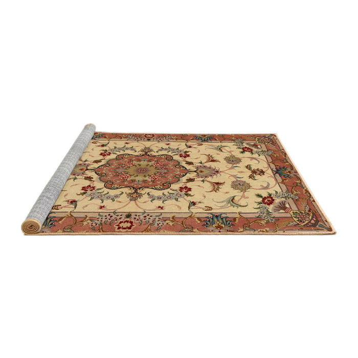 Sideview of Machine Washable Traditional Red Rug, wshtr946