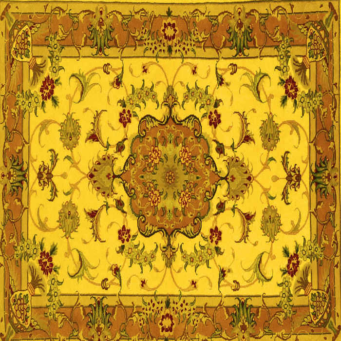 Square Persian Yellow Traditional Rug, tr946yw