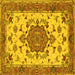 Square Persian Yellow Traditional Rug, tr946yw
