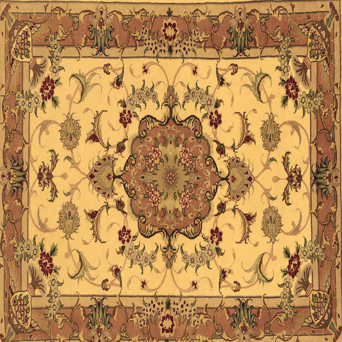 Square Persian Brown Traditional Rug, tr946brn