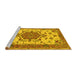 Sideview of Machine Washable Persian Yellow Traditional Rug, wshtr946yw