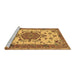 Sideview of Machine Washable Persian Brown Traditional Rug, wshtr946brn
