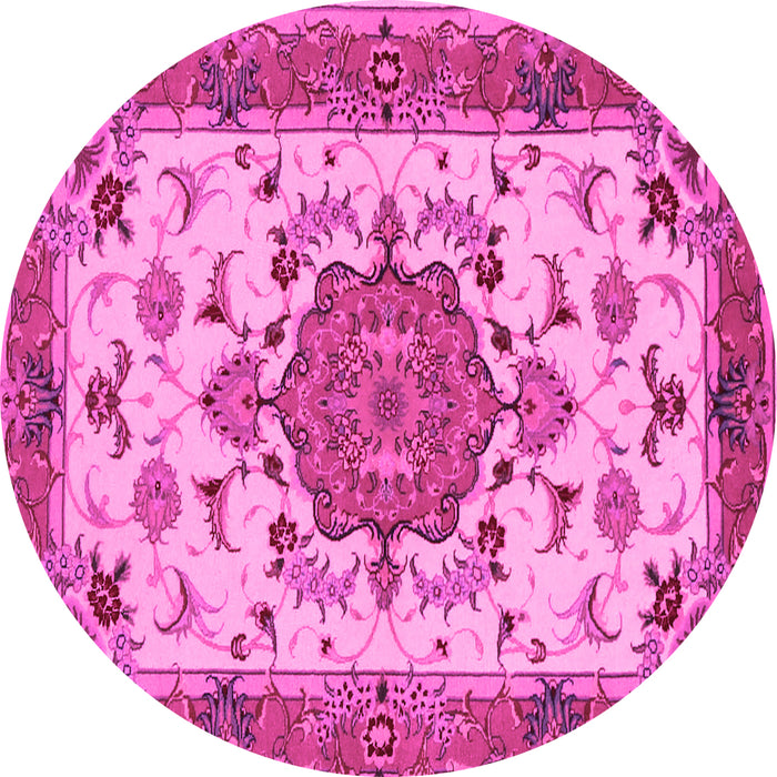 Round Persian Pink Traditional Rug, tr946pnk