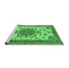 Sideview of Machine Washable Persian Emerald Green Traditional Area Rugs, wshtr946emgrn