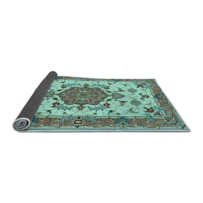 Sideview of Persian Light Blue Traditional Rug, tr946lblu