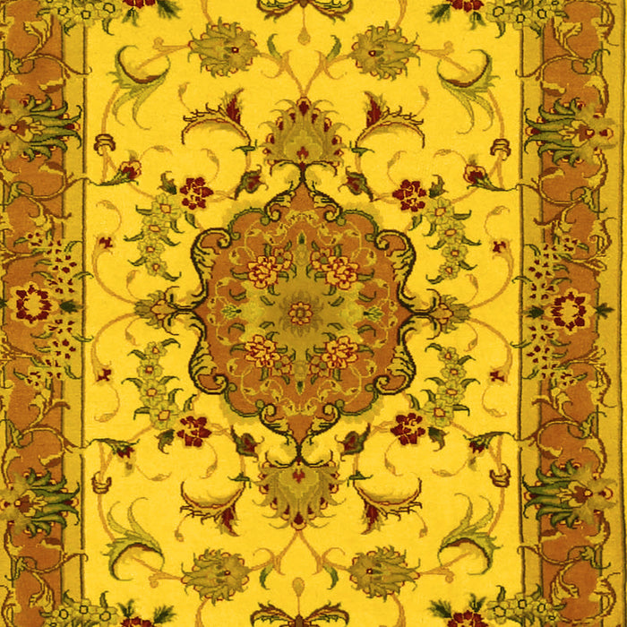 Machine Washable Persian Yellow Traditional Rug, wshtr946yw