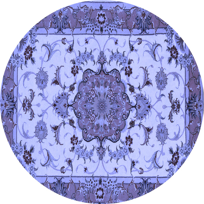 Round Persian Blue Traditional Rug, tr946blu