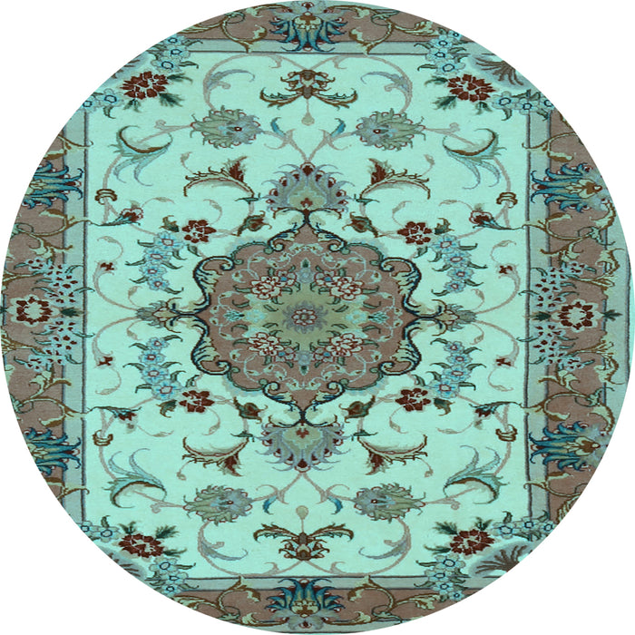 Round Persian Light Blue Traditional Rug, tr946lblu