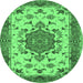 Round Persian Emerald Green Traditional Rug, tr946emgrn