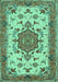 Machine Washable Persian Turquoise Traditional Area Rugs, wshtr946turq