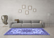 Machine Washable Persian Blue Traditional Rug in a Living Room, wshtr946blu