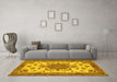 Machine Washable Persian Yellow Traditional Rug in a Living Room, wshtr946yw