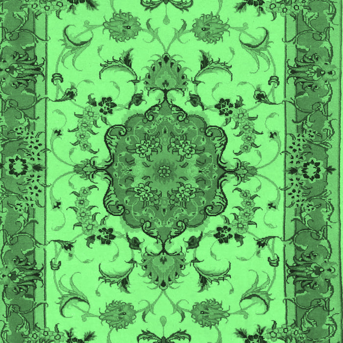 Machine Washable Persian Emerald Green Traditional Area Rugs, wshtr946emgrn