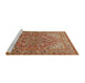 Sideview of Machine Washable Traditional Mahogany Brown Rug, wshtr947