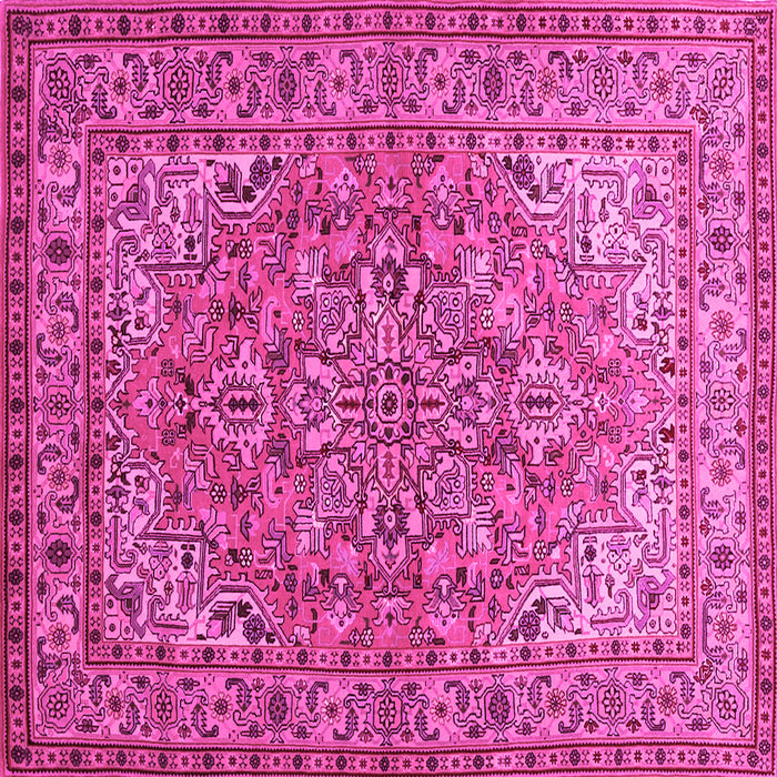 Square Persian Pink Traditional Rug, tr947pnk
