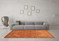 Machine Washable Persian Orange Traditional Rug, wshtr947org