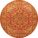 Machine Washable Persian Orange Traditional Area Rugs, wshtr947org