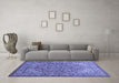 Machine Washable Persian Blue Traditional Rug in a Living Room, wshtr947blu