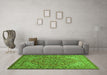 Machine Washable Persian Green Traditional Area Rugs in a Living Room,, wshtr947grn