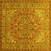 Square Machine Washable Persian Yellow Traditional Rug, wshtr947yw