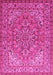 Machine Washable Persian Pink Traditional Rug, wshtr947pnk