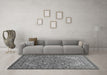 Machine Washable Persian Gray Traditional Rug in a Living Room,, wshtr947gry