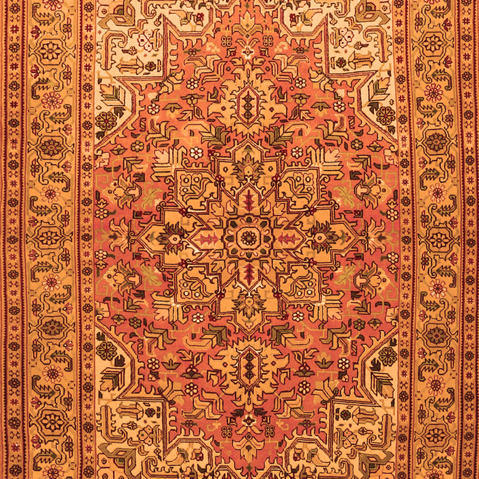Serging Thickness of Machine Washable Persian Orange Traditional Area Rugs, wshtr947org