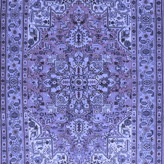 Machine Washable Persian Blue Traditional Rug, wshtr947blu