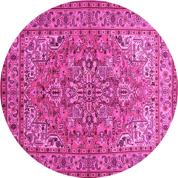 Round Persian Pink Traditional Rug, tr947pnk