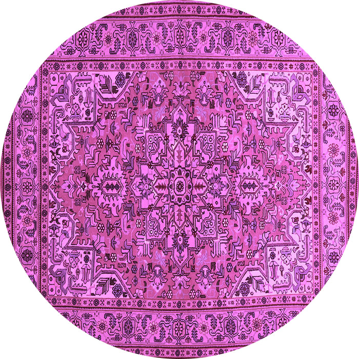 Round Persian Purple Traditional Rug, tr947pur