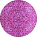 Round Persian Purple Traditional Rug, tr947pur