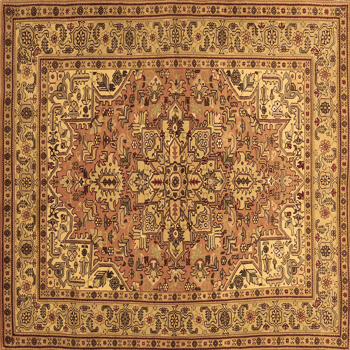 Square Persian Brown Traditional Rug, tr947brn