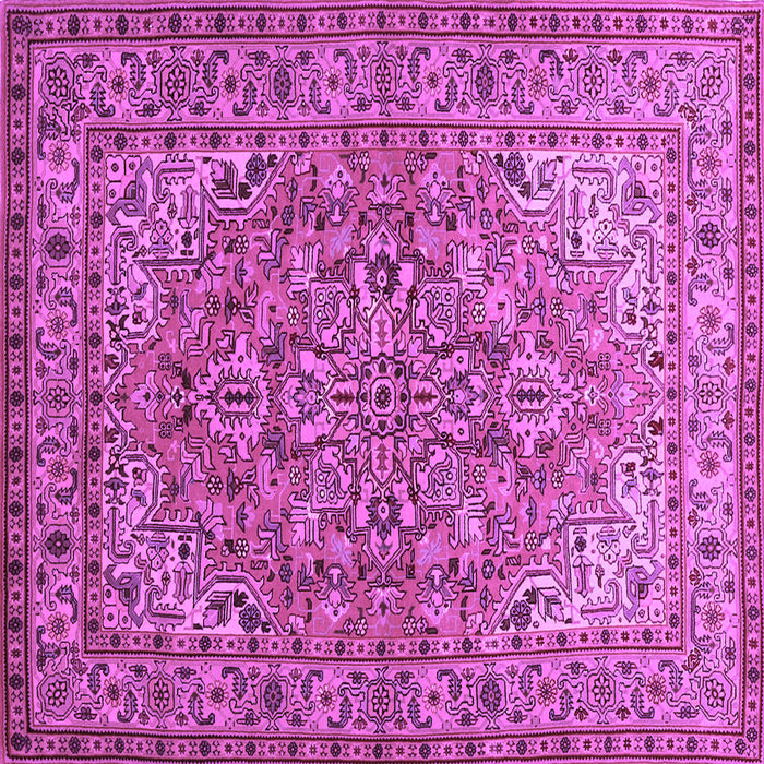Square Machine Washable Persian Purple Traditional Area Rugs, wshtr947pur
