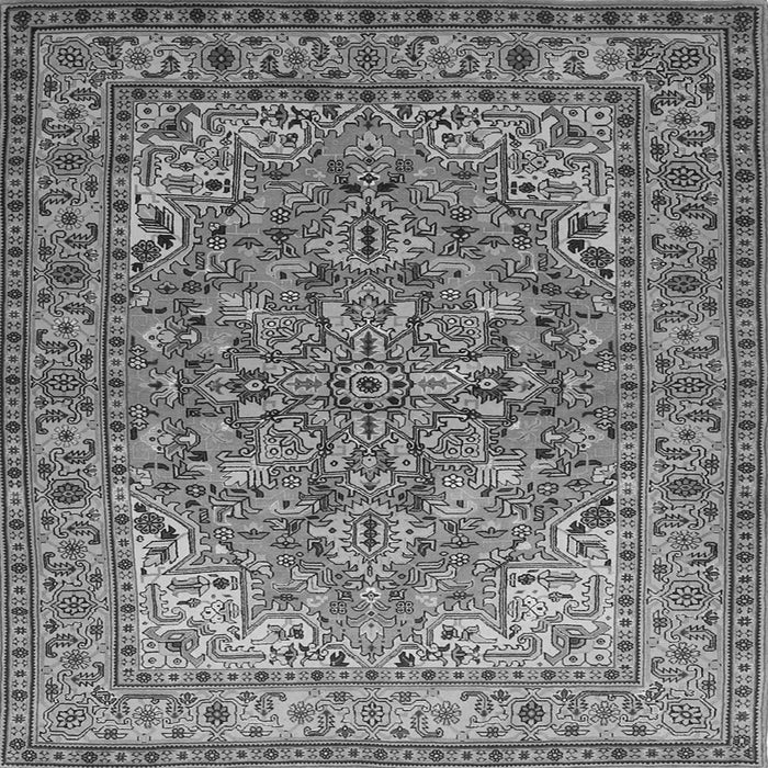 Round Machine Washable Persian Gray Traditional Rug, wshtr947gry