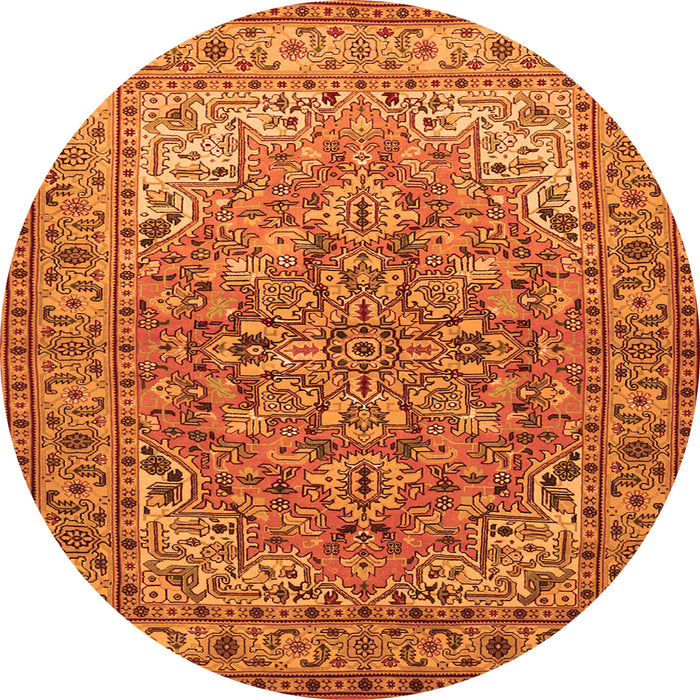 Square Persian Orange Traditional Rug, tr947org