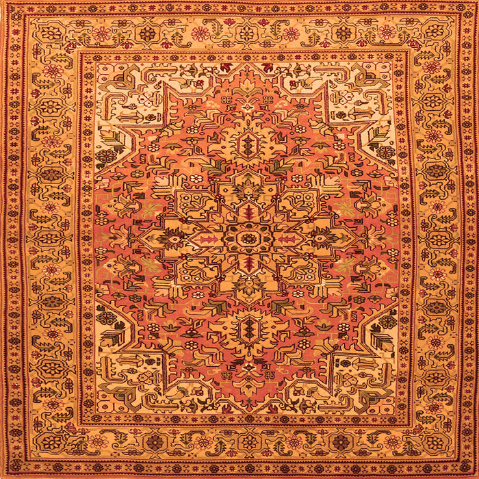 Serging Thickness of Persian Orange Traditional Rug, tr947org