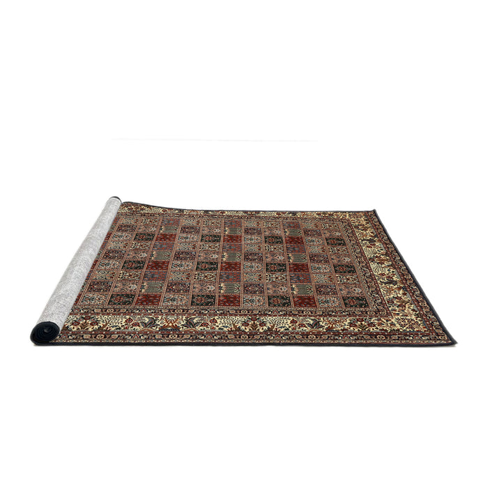 Sideview of Machine Washable Traditional Camel Brown Rug, wshtr948