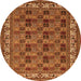 Square Persian Orange Traditional Rug, tr948org